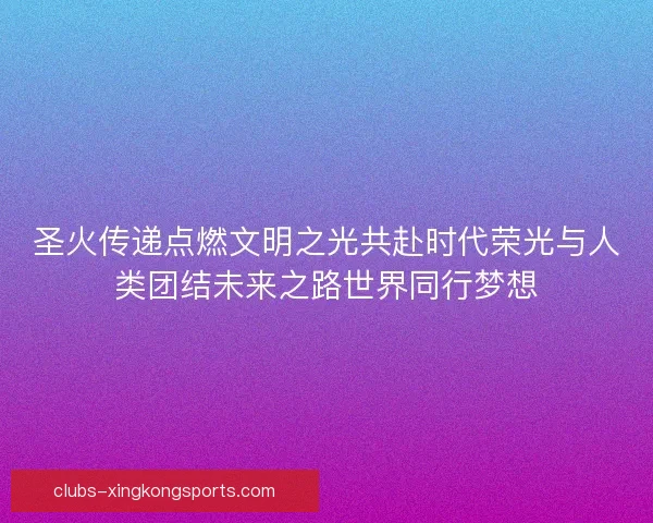 圣火传递点燃文明之光共赴时代荣光与人类团结未来之路世界同行梦想